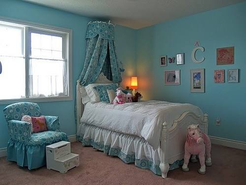 Голубая спальня для девочки - фото идеи - фото