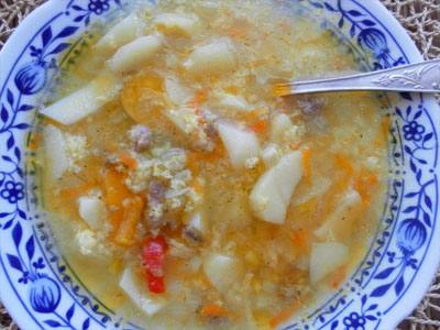 Суп из свиных рёбрышек с пшеном - фото